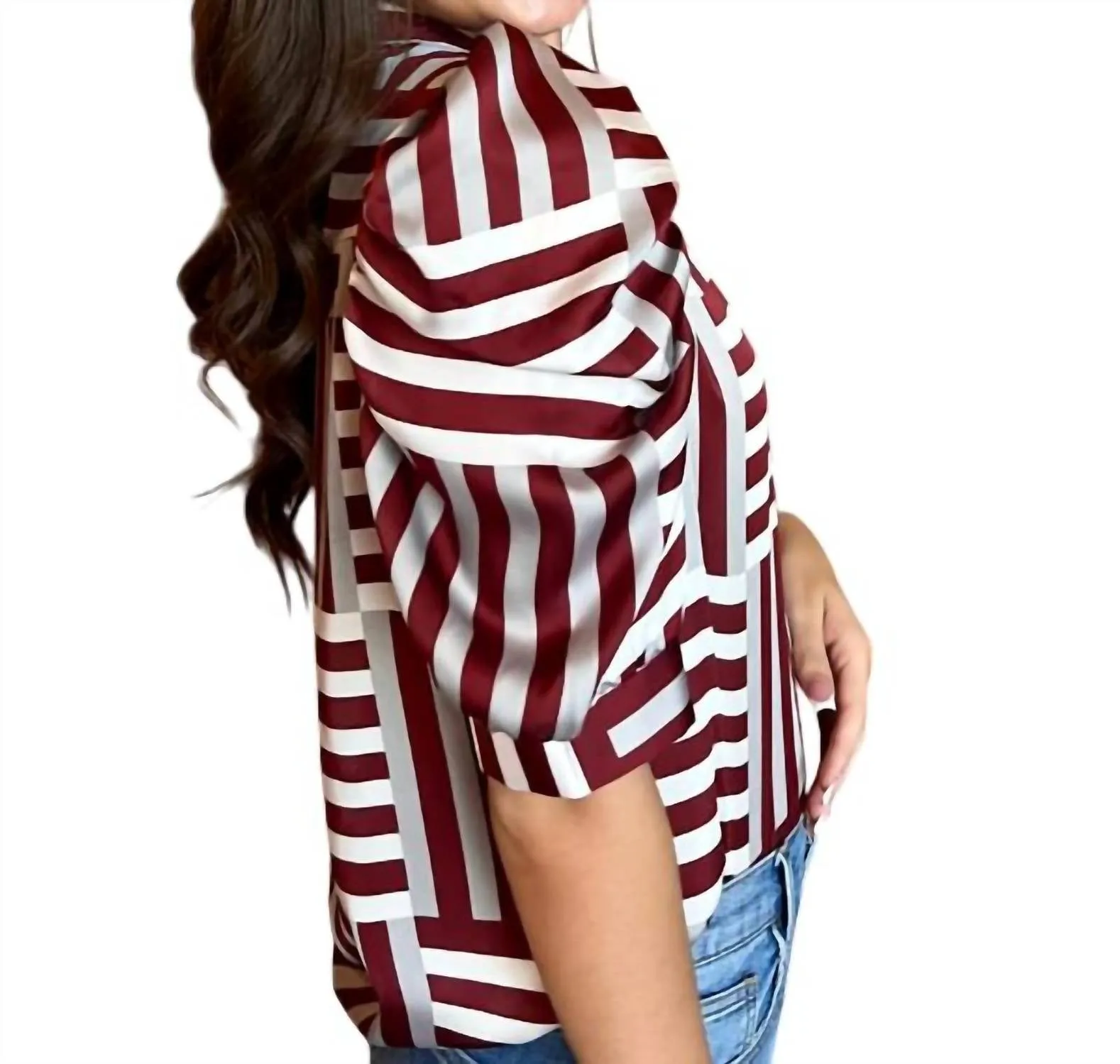 Adrienne - Adia Puff Sleeve Button Down Blouse