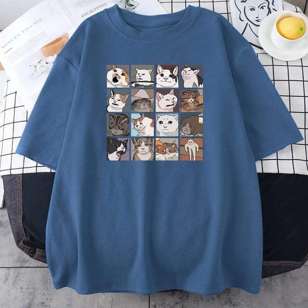Cat Print T Shirts
