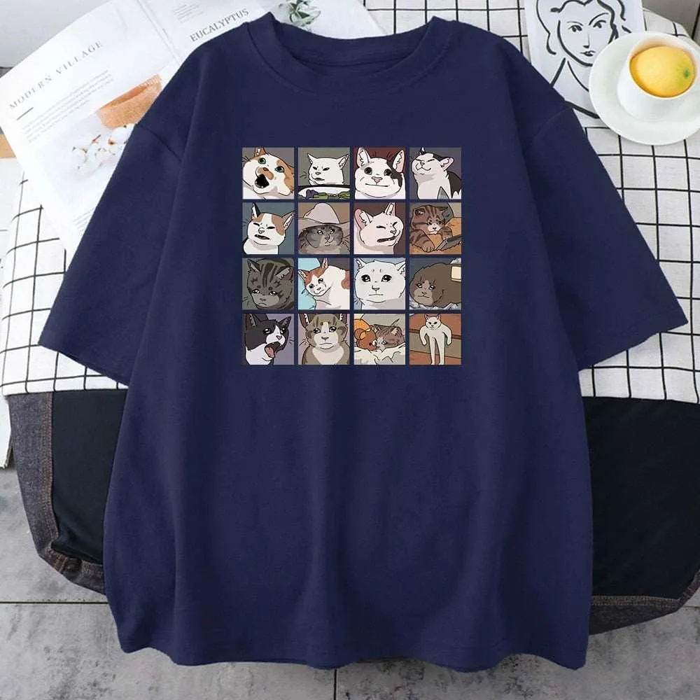 Cat Print T Shirts