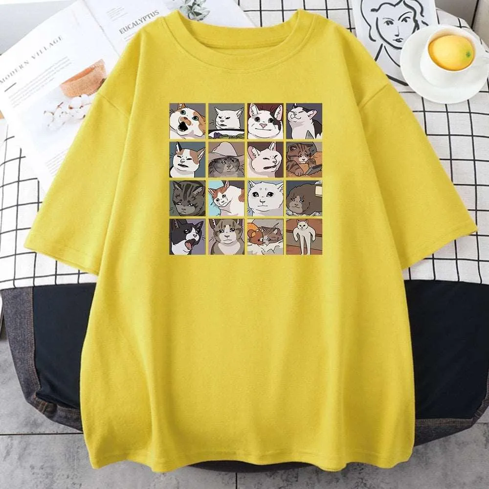 Cat Print T Shirts
