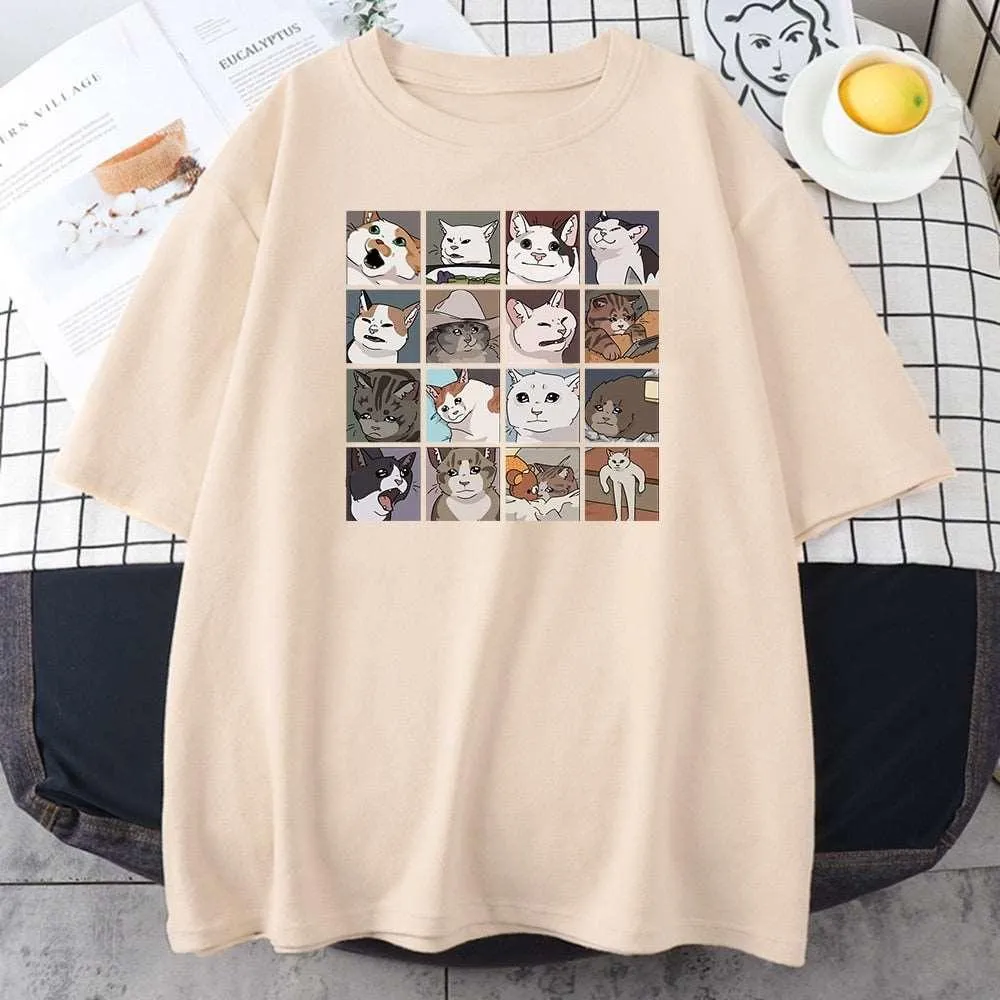 Cat Print T Shirts