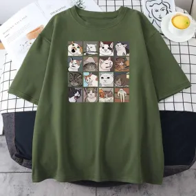 Cat Print T Shirts