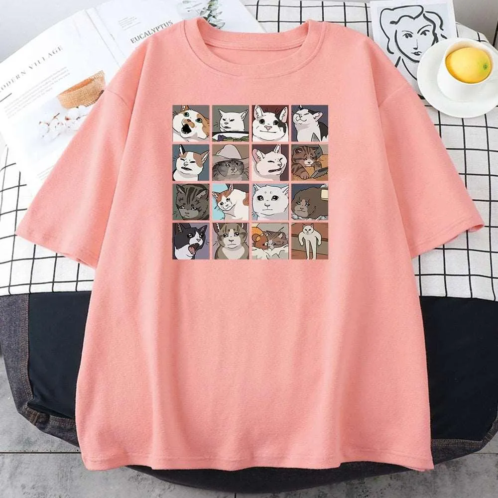 Cat Print T Shirts