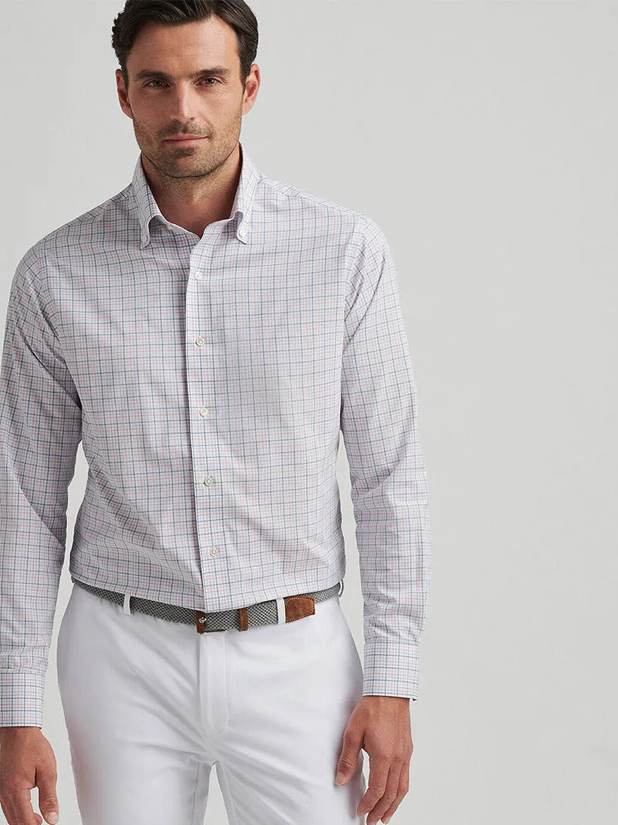 Peter Millar Getz Performance Poplin Sport Shirt in Navy