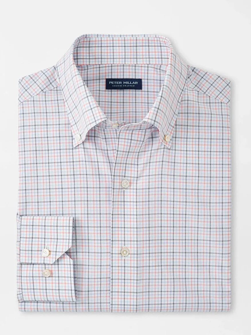 Peter Millar Getz Performance Poplin Sport Shirt in Navy