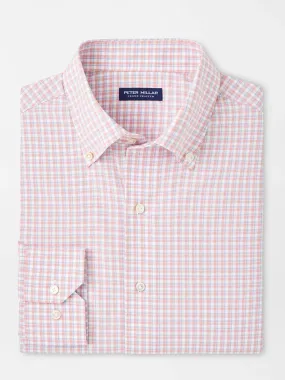 Peter Millar Mingus Performance Poplin Sport Shirt in Pink Crepe