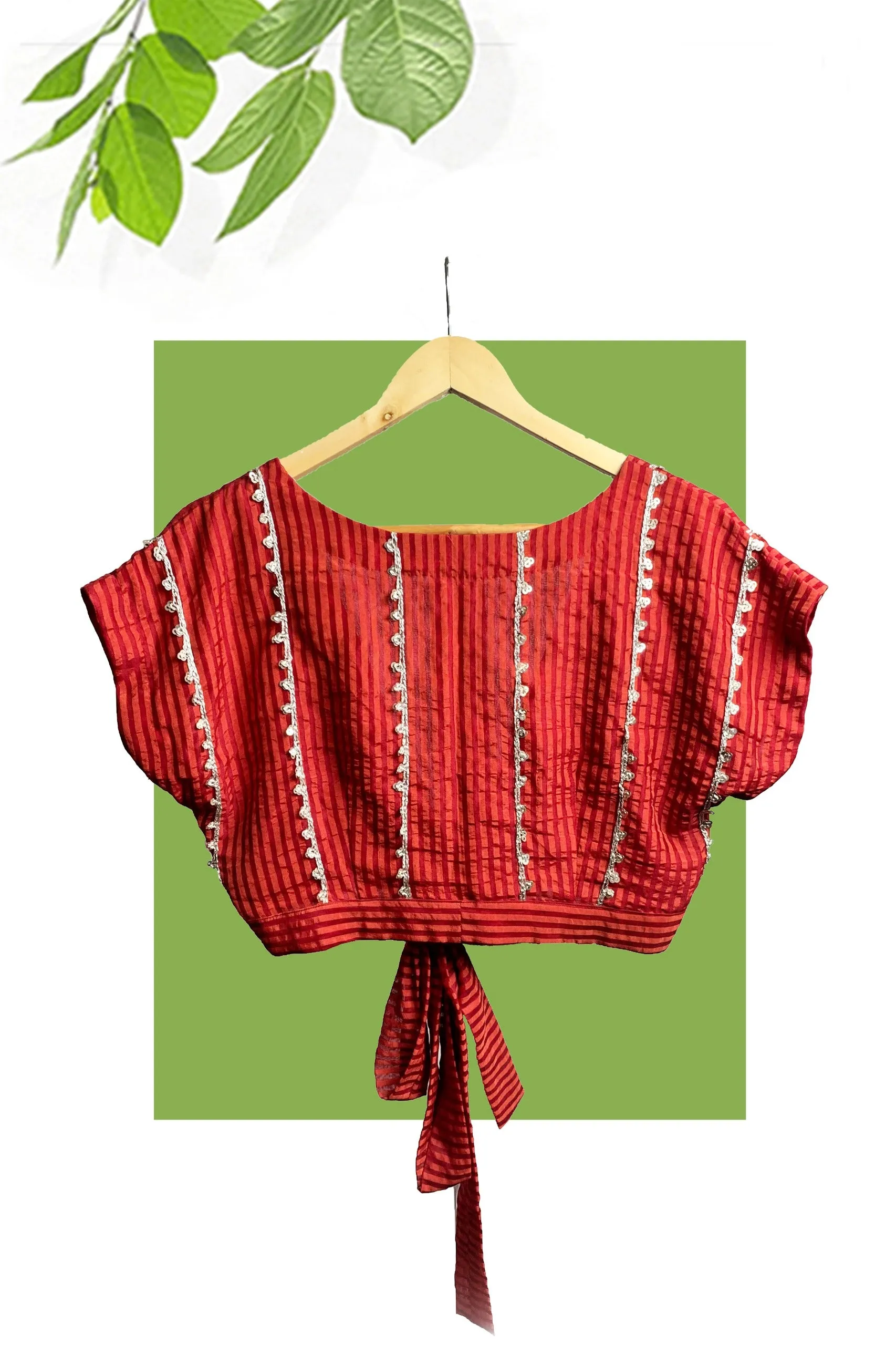 Red silk blouse