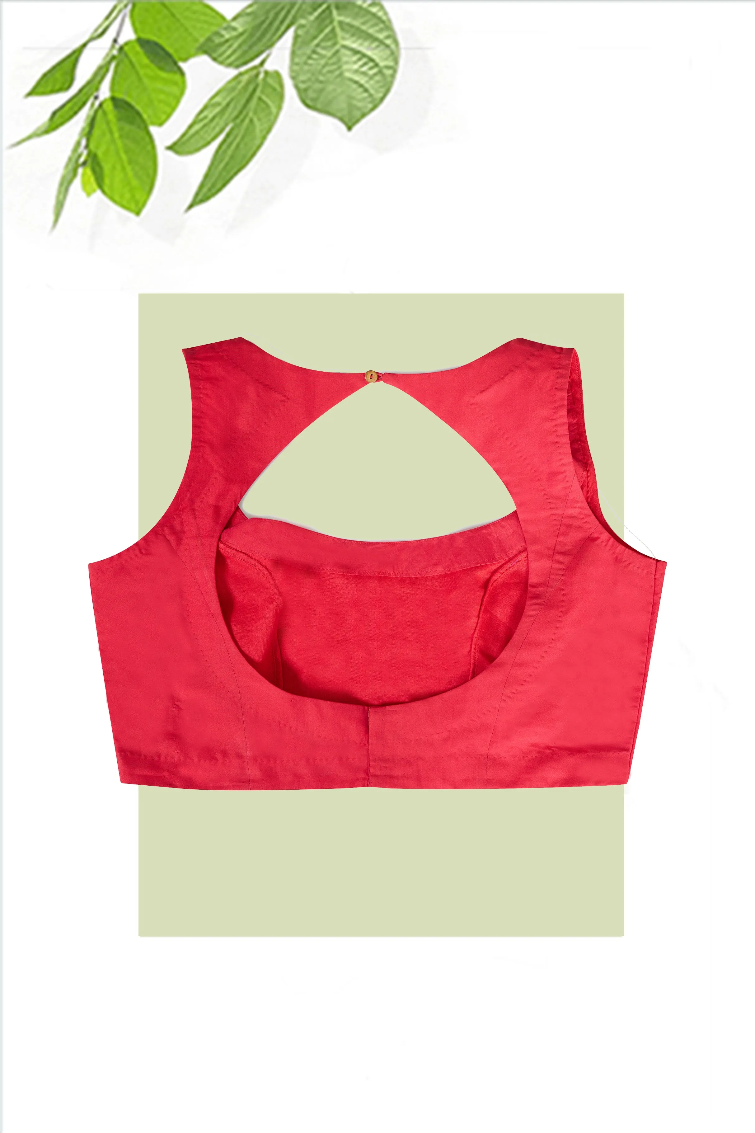 Red Sleeveless Blouse chest 35