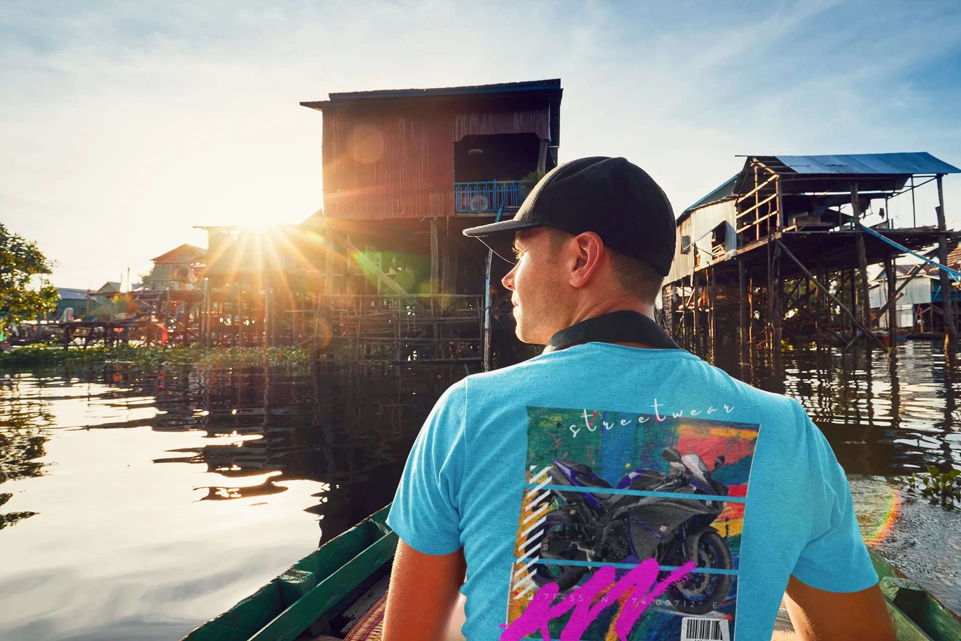 T-shirt Classic Jersey Short Sleeve (Urban Blue Sports Motorbike )