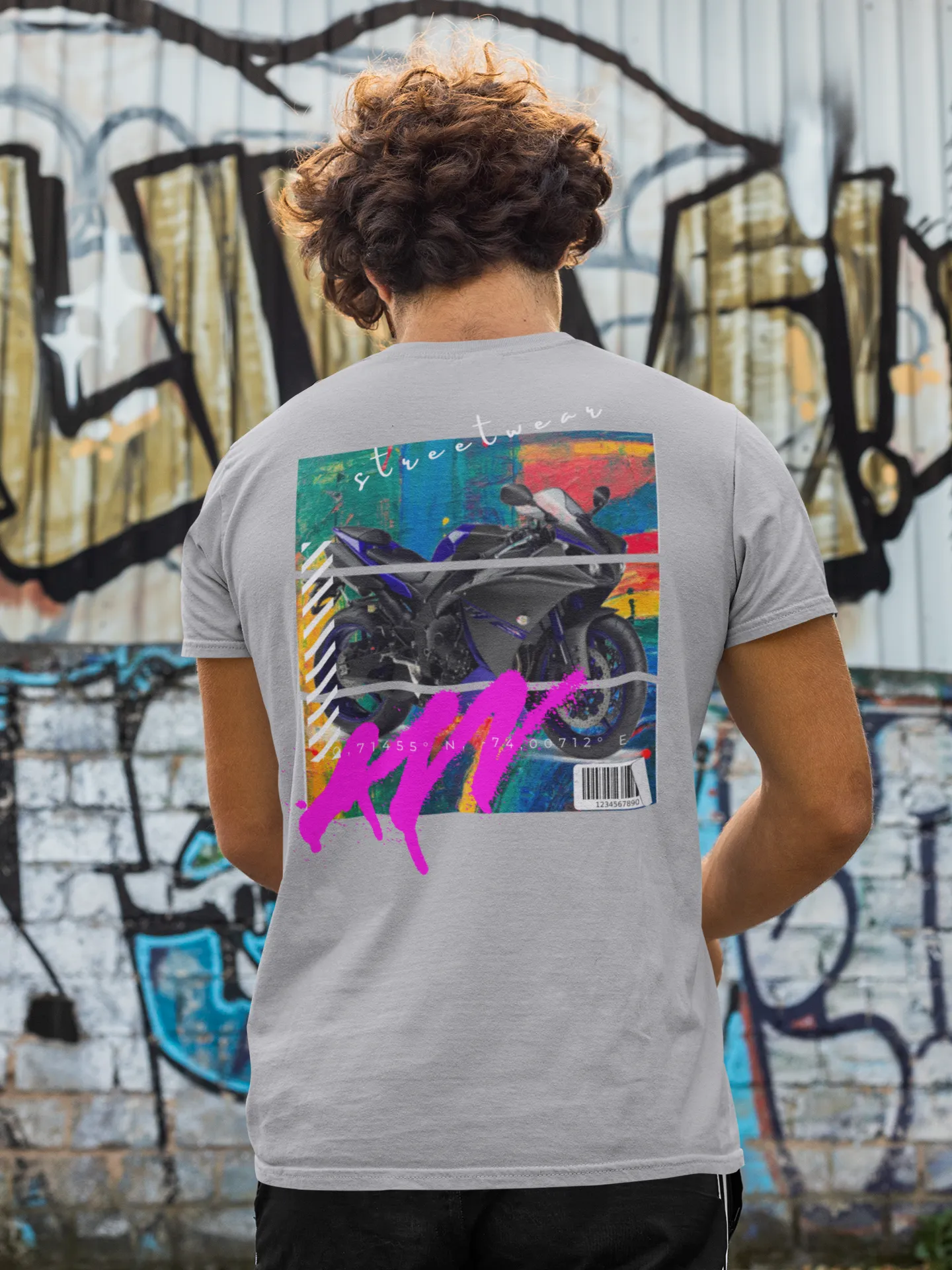 T-shirt Classic Jersey Short Sleeve (Urban Blue Sports Motorbike )