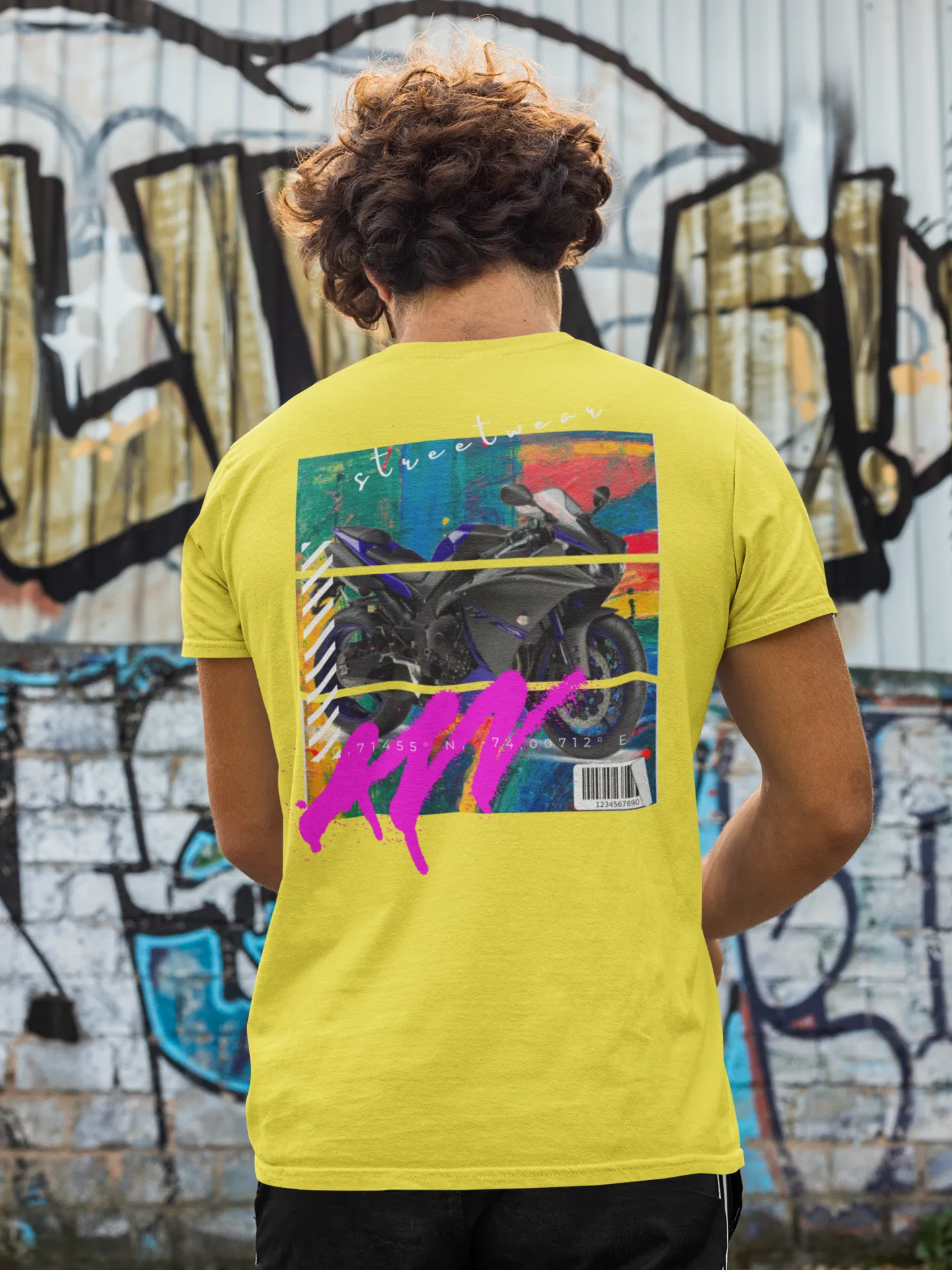 T-shirt Classic Jersey Short Sleeve (Urban Blue Sports Motorbike )