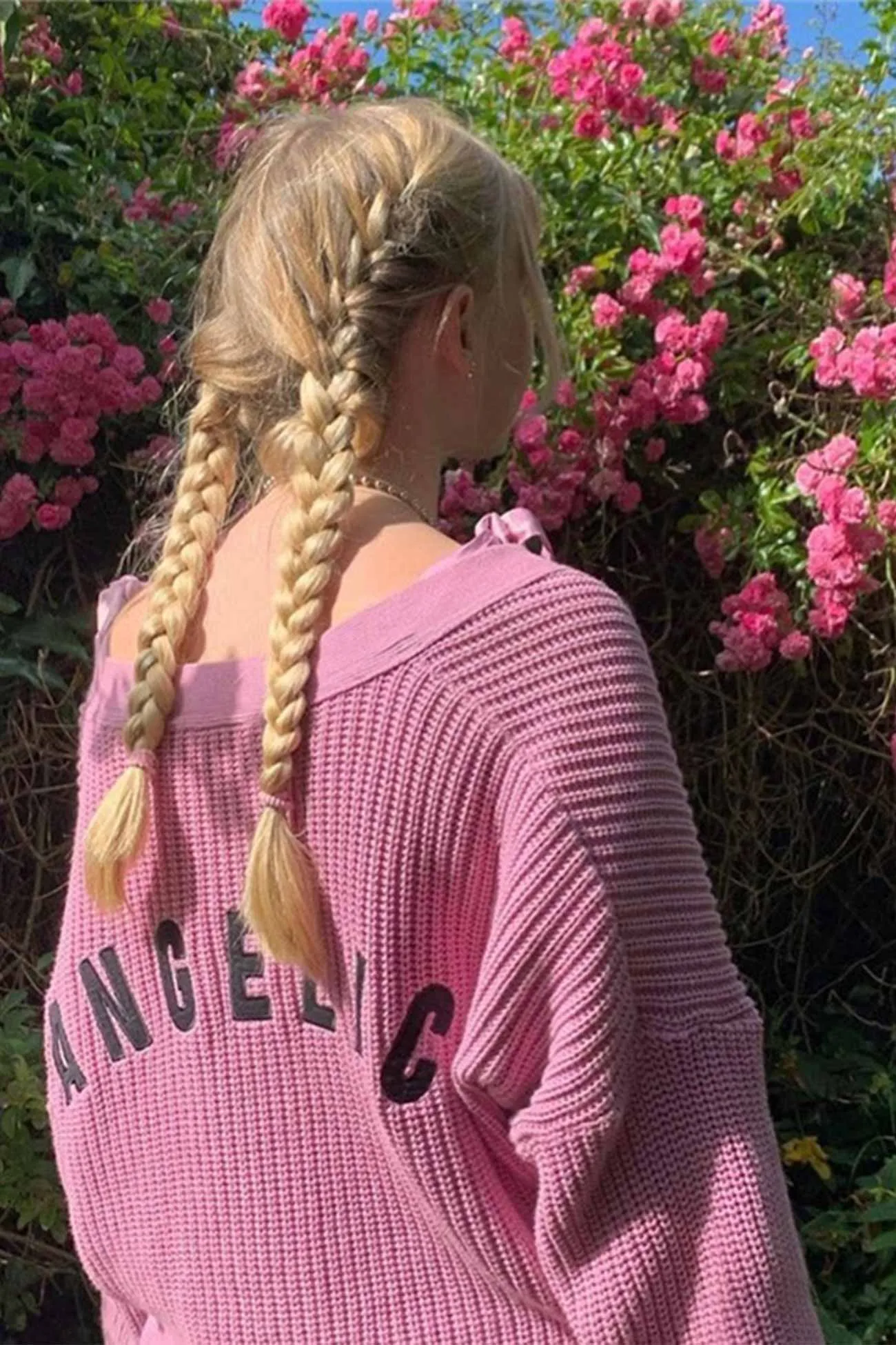 TastyHottie - Pink Letters Embroidery Button-Front Cardigan