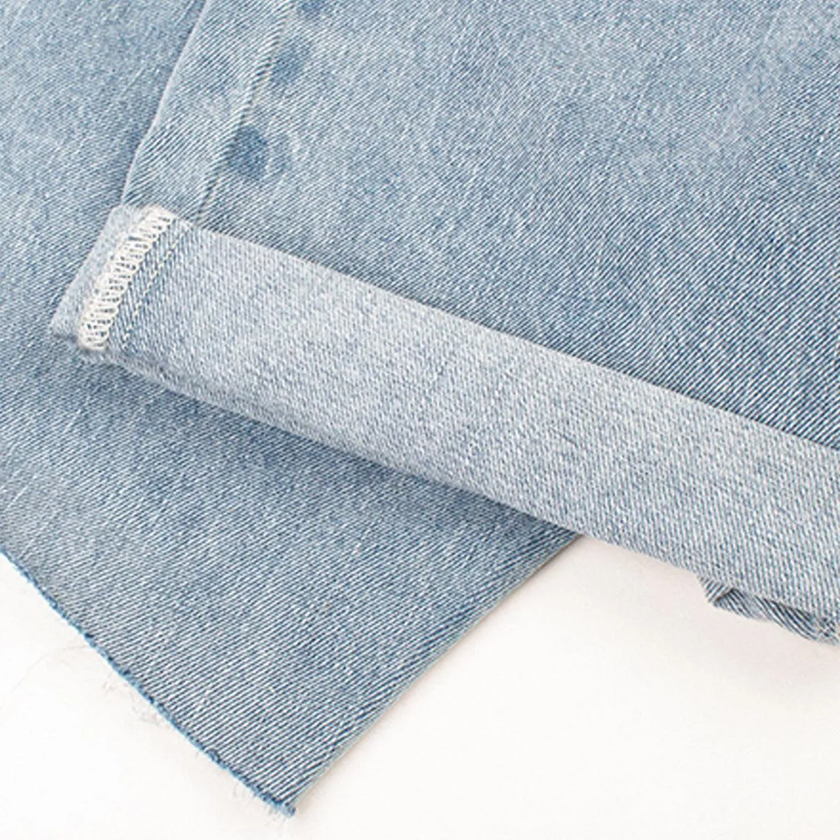 Washed Blue High Waist Denim Shorts